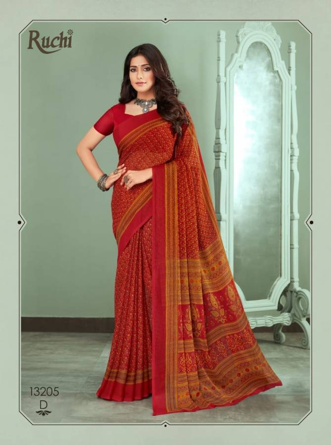 Ruchi Star Chiffon 68th Edition Casual Dily Wear Chiffon Printed Saree Collection